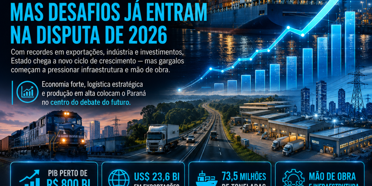 Paraná cresce acima da média nacional e desafio econômico entra na disputa por 2026